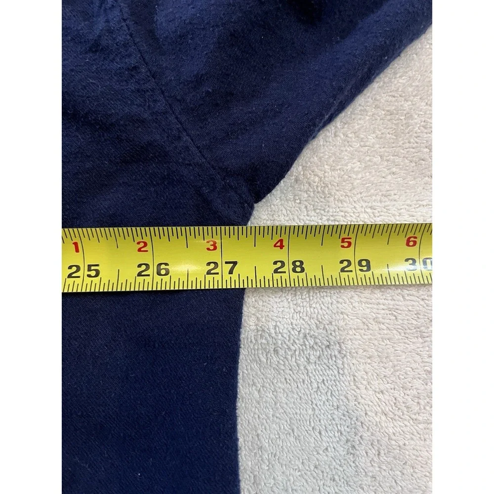 Vintage Polo Ralph Lauren Men's L/XL Navy Cotton Fleece Pajama Top Button Pony‎